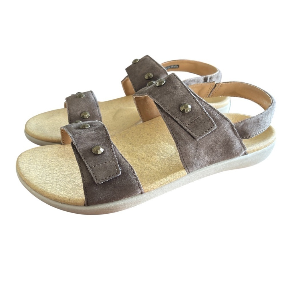 REVITALIGN Orthotic Terra Wedge Sandal Sz 9.5 Comfort Adjustable Slingback Brown